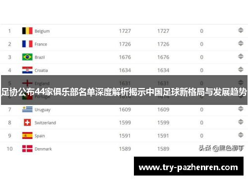 足协公布44家俱乐部名单深度解析揭示中国足球新格局与发展趋势