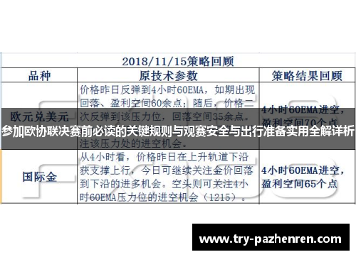 参加欧协联决赛前必读的关键规则与观赛安全与出行准备实用全解详析